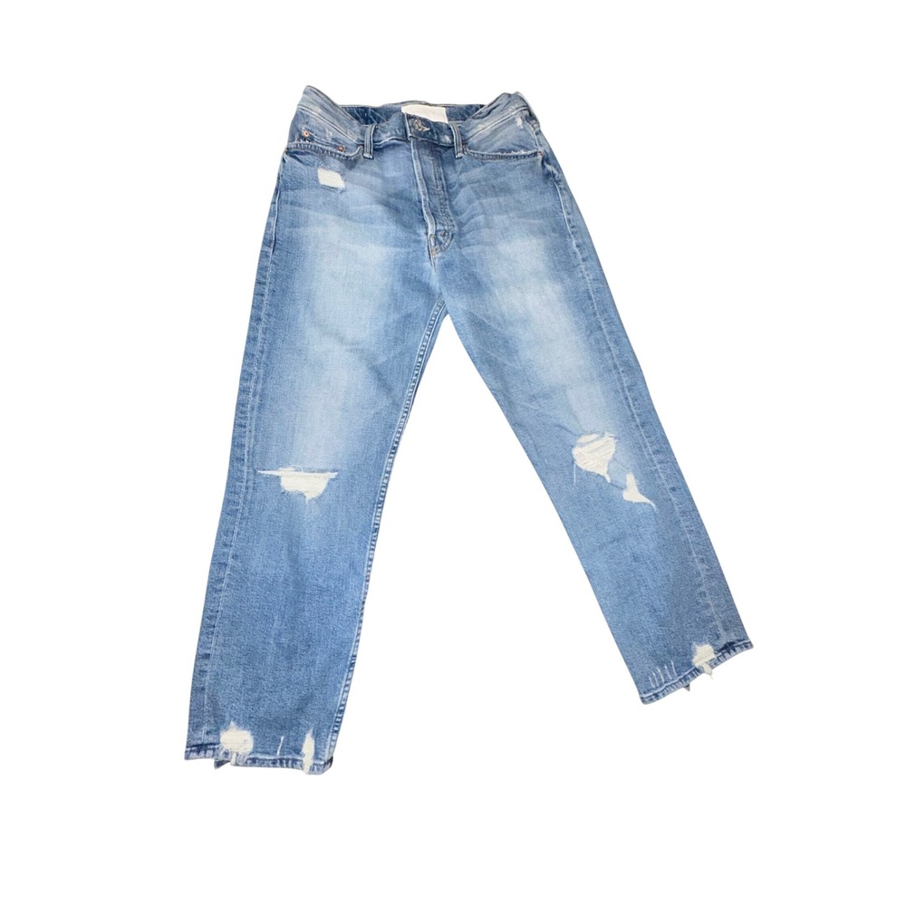 Mother Superior The Tomcat High Rise Straight Leg Jeans The Confession Blue 30